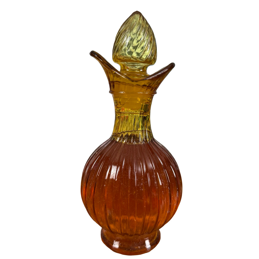 Avon Vintage 1970s Amber Class Cruet Perfume Decanter Bottle Cologne Glass Empty